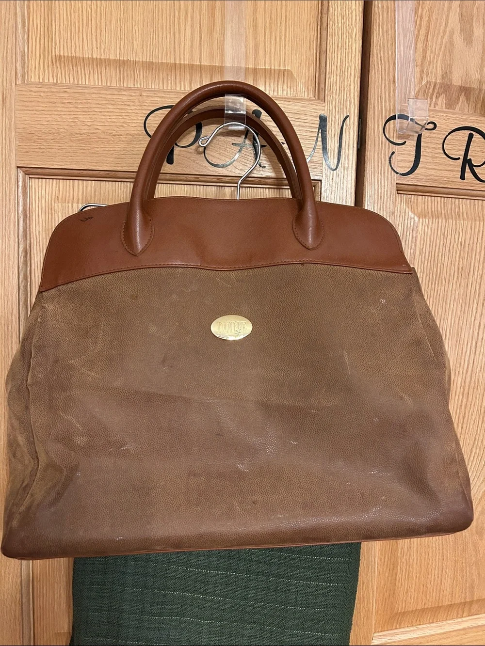 Brown Canvas & Leather Travel Tote - Unbranded